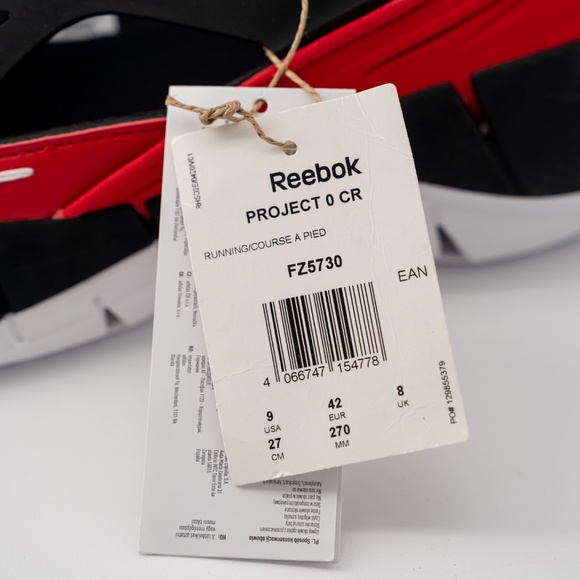 size 9 Maison Margiela Reebok White Croafer Black Red White Project 0 CR Slip on main image 6